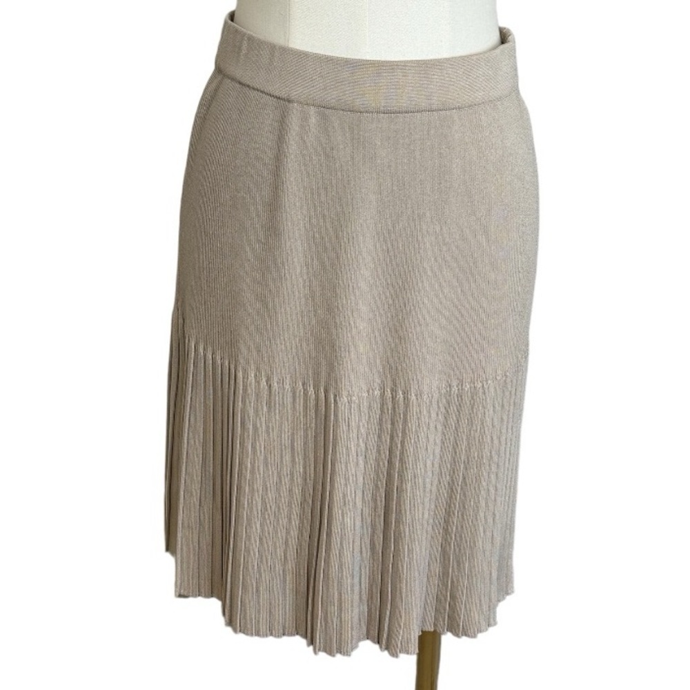EXCLUSIVELY MISOOK Pleated Skirt size S Tan Business Casual Party Midi Mini